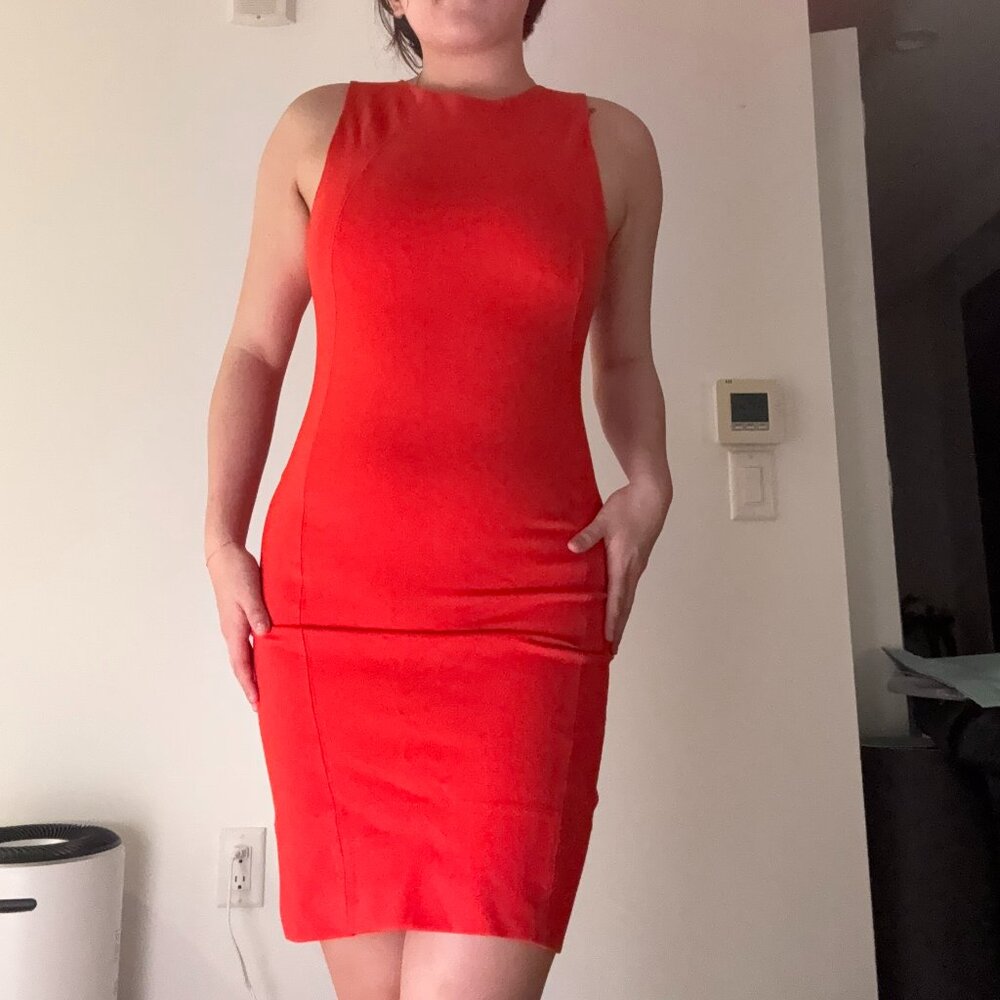 ARITZIA Babaton -Red Contour Knee-length Dress (Size 6)